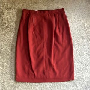 Vintage Atrium Petite Women’s Burnt Red Pencil Skirt NWT